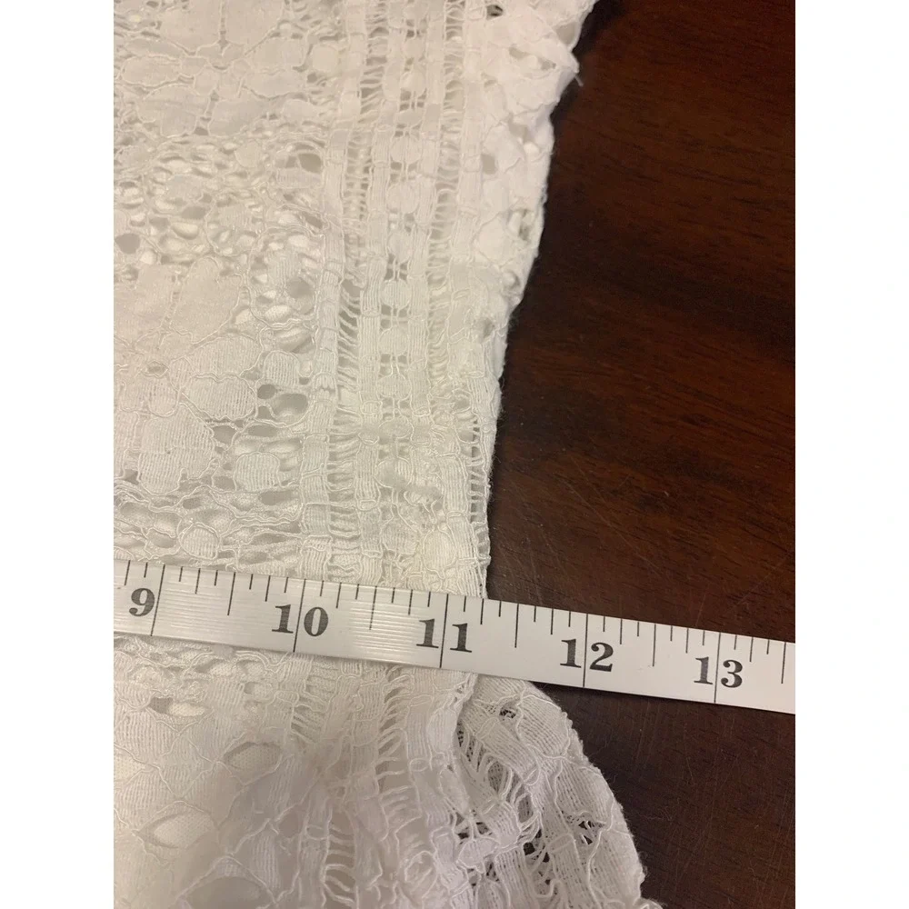 White Lace Boho Fit and Flare Dress  Size L‎ 14 Girls Zipper Back Special Event